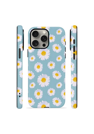 Apple iPhone Uyumlu 15 Pro Max Vorian Çift Katmanlı Magsafe Kılıf Daisy Sky