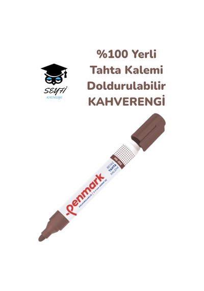 %100 Yerli Beyaz Tahta Kalemi Seti Doldurulabilir 8 Renk Kahverengi