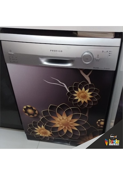 Buzdolabı Ve Bulaşık Makinesi Kapak Folyo Kaplama Çiçekler (408896359)