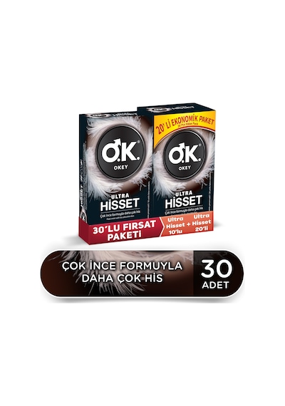 Okey Ultra Hisset Prezervatif 30'lu