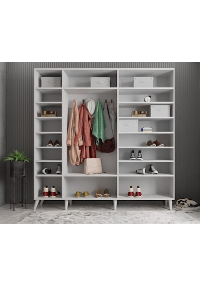 Açelya Portmanto Vestiyer Beyaz - Montaj Dahil 225cm M12