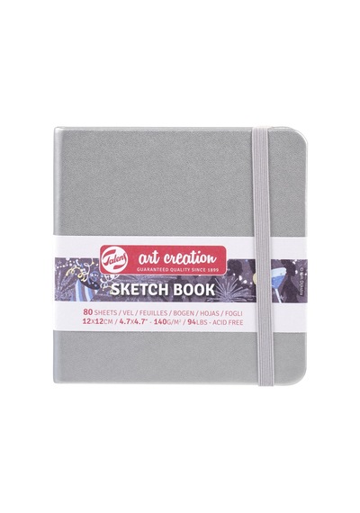 Eskiz Defteri, 80 Yaprak, 12 X 12 Cm, Parlak Gümüş