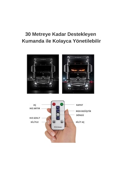 Wearfitpro Cam Yapışan Pvc Dinamik Işıklı Araç Kamyon Tır Şeytan Gözü Canlı Led Işık Led Şerit 120 Cm