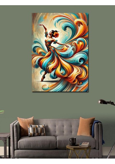 Kanvas Tablo Renkli Soyut Dansçı 100cmx140cm