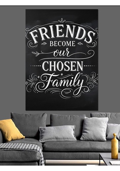 Ahşap Tablo Arkadaşlar Aile Siyah Beyaz Poster