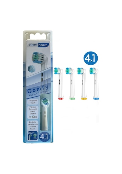 Comfy - Klasik Yumuşak Oral B Şarjlı Diş Fırçası Yedek Başlığı - 4 Adet Yedek Başlık