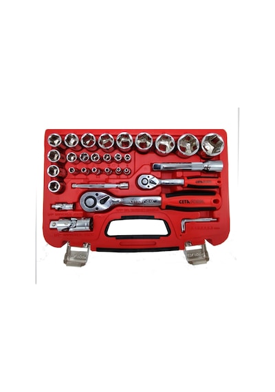 Ceta Form C20-35PH4 1/4"+1/2" 6 Köşe Lokma Takımı 35 Parça