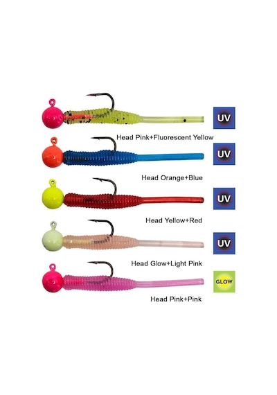 Kendo Hook Worm Jighead+lrf Silikonu 1.5gr+4.5cm 5 Adet