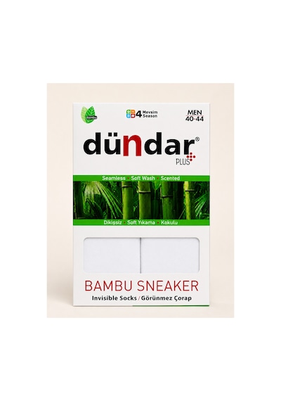 Dündar Çorap 12 Li Erkek Bambu Sneaker 4 Mevsim Nefes Alan Yumuşak Spor Ayakkabı Çorabı Beyaz
