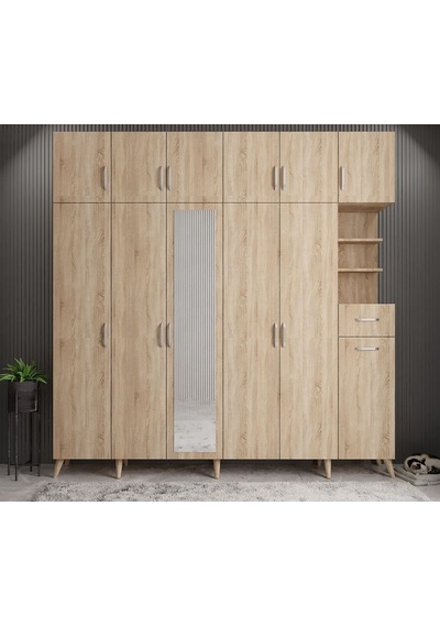 Açelya Portmanto Vestiyer Meşe  M9-240 cm