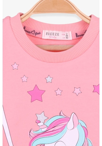 Breeze Kız Çocuk Sweatshirt Unicorn 2-6 Yaş, Somon (541263961)