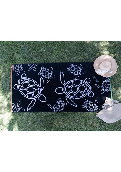 Kadife Tropik Desenli 90x180 Cm Outlet Plaj Havlusu Çok Renkli