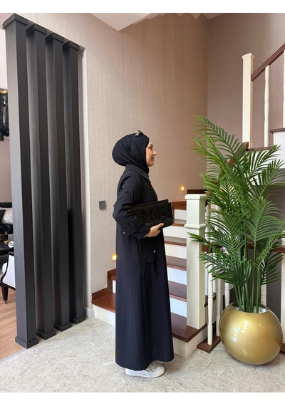 Esra Butik78 Siyah Renk Büyük Beden Uyumlu Yazlık Paraşüt Kumaş Tesettür Kap