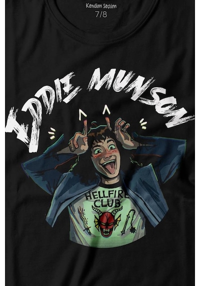 Kendim Seçtim Eddie Munson Stranger Things Sezon 4 Baskılı Tişört Çocuk T-shirt 001