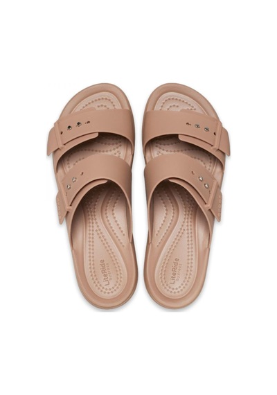 Crocs 207431 Brooklyn Buckle Lowwdg Çift Bantli Karamel Kadın Terlik Karamel