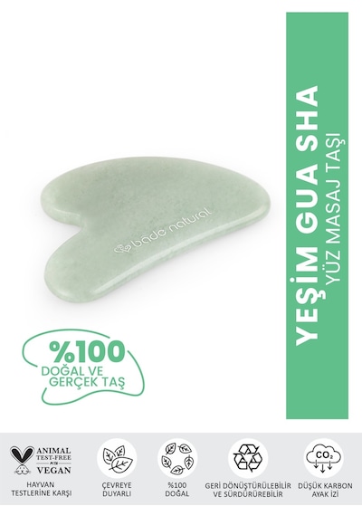 Bade Natural Gerçek Yeşim Gua Sha Yüz Masaj Taşı