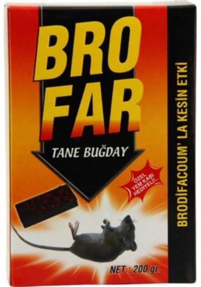 Brofar Tane Buğday Şeklinde Fare Zehiri 2 x 200 G
