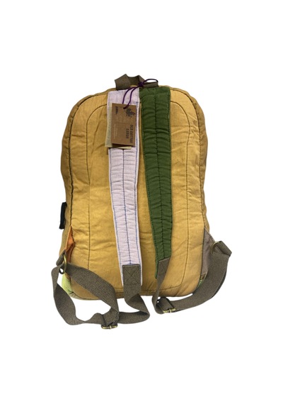 Old Cotton Cargo Kaliteli Tek Bölmeli Vintage Disayn Günlük Gezi Spor Okul Sırt Çantası Patchwork Komor 29x42cm Bej