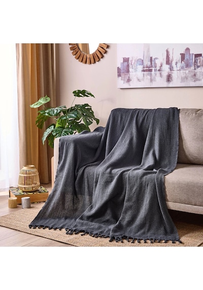 Soft Koltuk Şalı - Antrasit - 180x210 Cm Çok Renkli