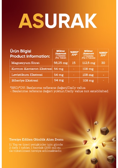 Mdc Asurak Kırmızı Kantaron Magnezyum Sitrat Levistikum Biberiye 30 Tablet