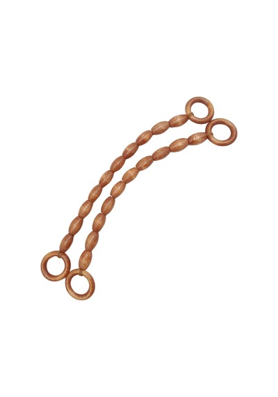 Angel Çanta Aksesuar 20 Mm Oval Ahşap Boncuklu 40 Cm Taba Renk Çanta Sapı