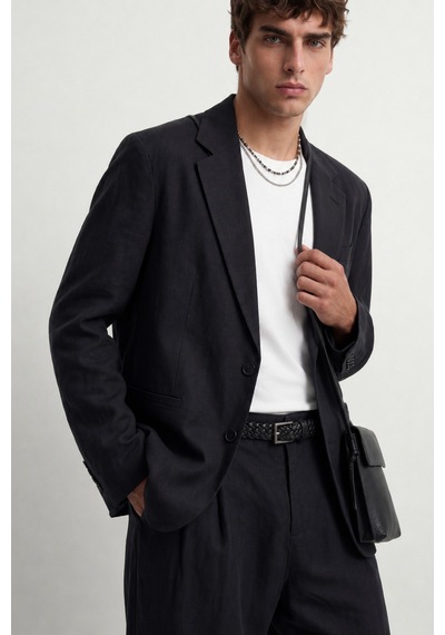 Antioch Modal Karışımlı Relaxed Blazer Ceket Siyah
