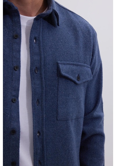 Tudors Erkek Slim Fit Tek Cep Kapaklı Düz Oduncu Spor İndigo Gömlek-41545 İndigo Tudors Erkek Slim Fit Tek Cep Kapaklı Düz Oduncu Spor İndigo Gömlek-41545 İndigo