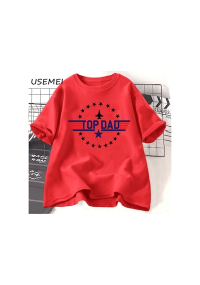 Flood Of Style Üst Baba T-shirt Casaul Pamuk Babalar Günü Hediyesi Baba Erkek Tasarımcı T Shirt Erkek Moda K Kırmızı