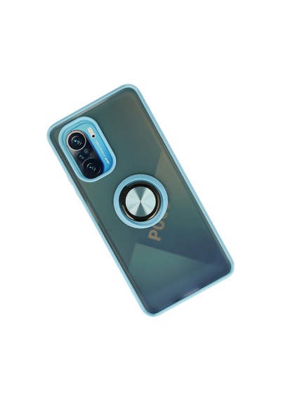 Uryport Xiaomi Redmi K40 Kılıf Montreal Yüzüklü Silikon Kapak - Buz Mavi