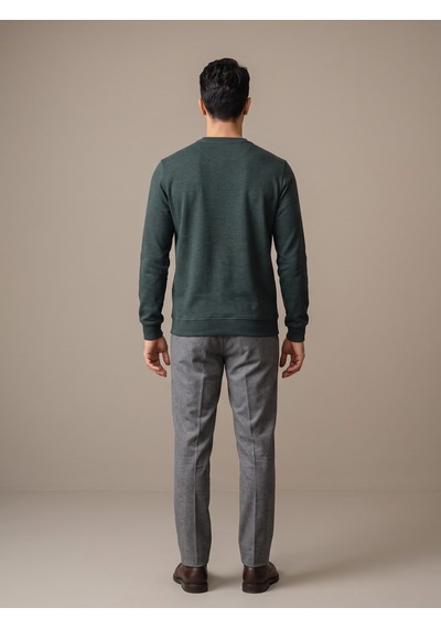 Maccali Erkek Yeşil Selanik Bisiklet Yaka Sweatshirt