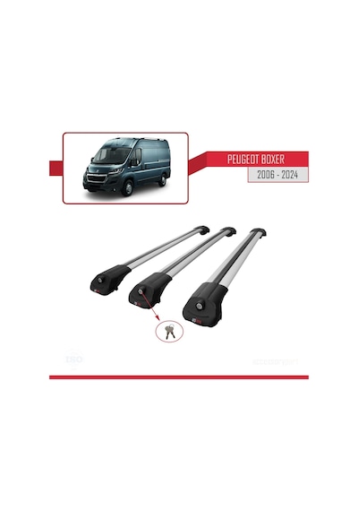Peugeot Boxer 2006 Ve Sonrası İle Uyumlu Ace-1 Ara Atkı Tavan Barı Gri 3 Adet Bar