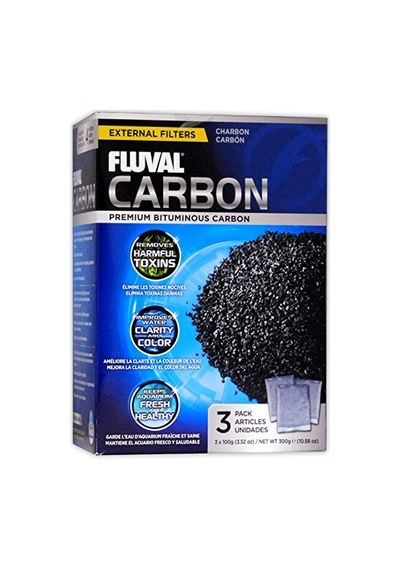 Akvaryumlar İçin Karbon Filtre Ortamı, Premium Bitümlü Karbon Uçlar, 100 Gram Naylon Torbalar, 3'lü Paket, A1440