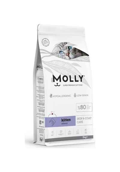 Molly Düşük Tahıllı Hypoallergenic Somonlu Yavru Kedi Maması 2 Kg