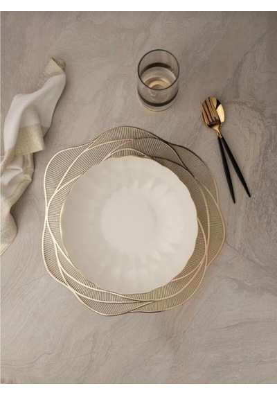 Kütahya Porselen Bone Luz Altın Yaldız Gold 6 Adet 15 Cm Çorba Kasesi Diğer