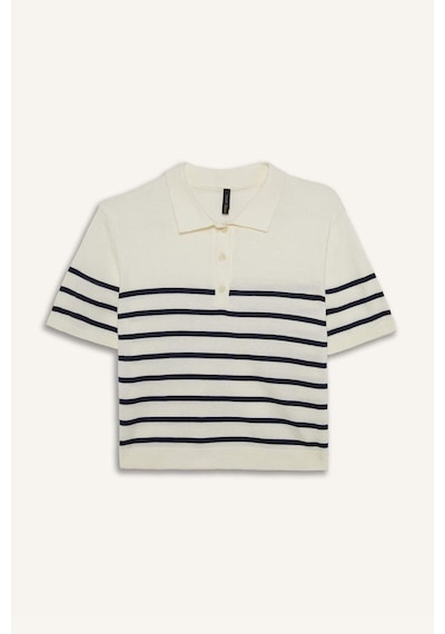 DeFacto Regular Fit Polo Yaka Çizgili Kısa Kollu Triko Tişört	 C4402AX25SPER105