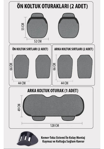 Universal Space Star Ergonomik Terletmez Keten 7 Parça Oto Kılıf Minder Seti