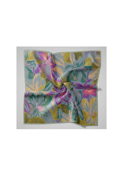 Silk Home Twill İpek Eşarp - 11480-51 Metalik Gri Yeşil
