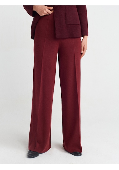 Dilvin 70167 Beli Lastikli Triko Pantolon Bordo M. Bordo