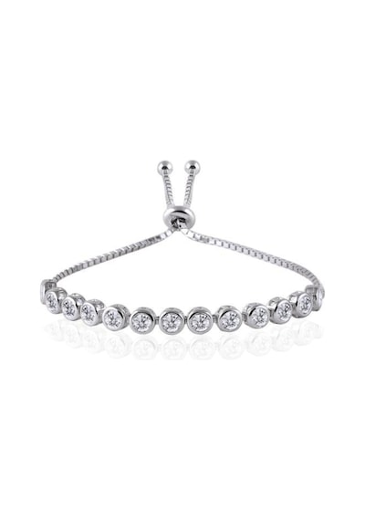 Brezza Lusso Jewelry Gümüş Zirkon Taşlı Suyolu Asansör Kilitli Kadın Bileklik