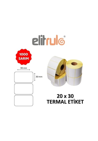 Elitrulo Barkod Etiketi 20x30 Termal - 1000 Adet 1000 Adet