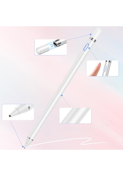 Samsung Uyumlu Galaxy A8 X200 Şarjlı Aktif Stylus Kalem Hassas Uç Not Alma & Çizim İçin