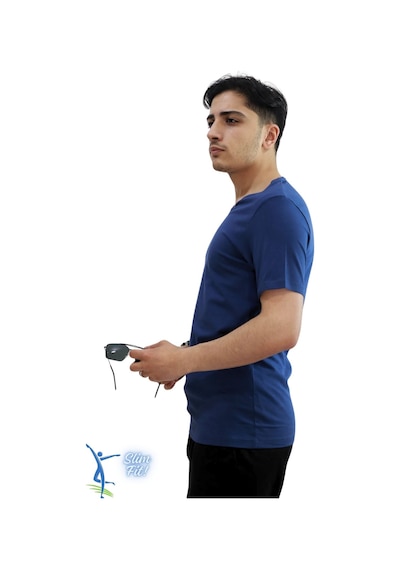 Sermoda Erkek Slim Fit V Yaka Tişört - Dar Kesim Basic Günlük T-shirt İndigo