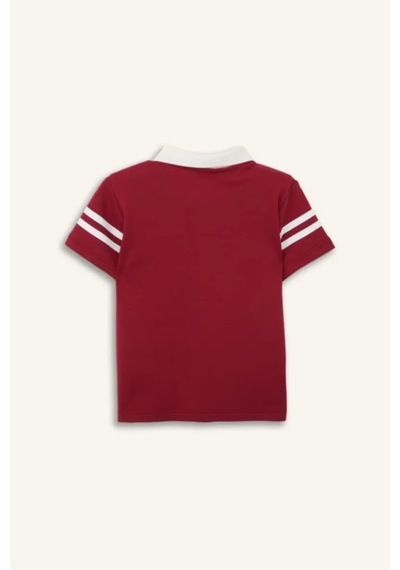 Defacto Oversıze Kısa Kollu Polo Tişört Erkek Bebek G7483a526smbr468 Bordo-br468