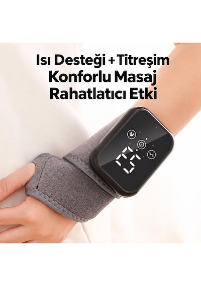 Valkyrie Isıtmalı Titreşimli Bilek Masaj Aleti 2000 Mah Şarjlı 3 Isı 3 Titreşim Kademeli Gri