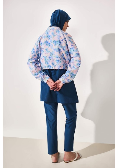 Defacto Regular Fıt Çiçekli 5li Burkini Mayo G7443ax26hsbe376 Mavi-be376