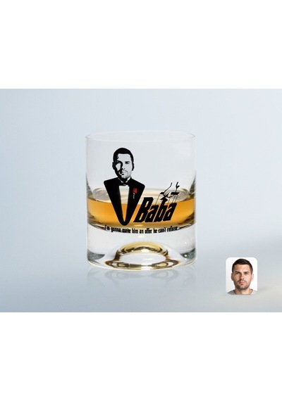 Kişiye Özel Renkli Baskılı Godfather Baba Tasarımlı Viski Bardağı-6