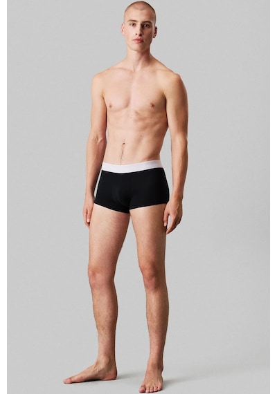 Calvin Klein Icon Cotton Stretch 3 Pack Trunk Erkek 3'lü Paket Pamuklu Boxer Siyah Siyah
