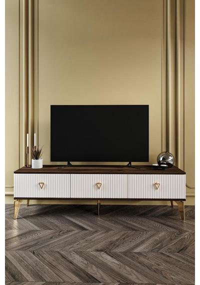 180 CM ZEUGMA MDF MEBRAN KAPAK EKRU CEVİZ GOLD