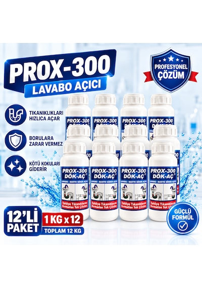 Prox -300 12'li Dök-aç Lavabo-banyo-wc Gider Açıcı 1kg