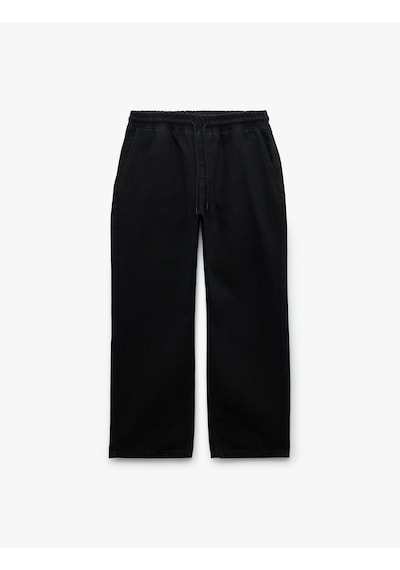 Koton Pamuklu Cep Detaylı Beli Bağcıklı Jean Pantolon Siyah 6wam40041nd Siyah